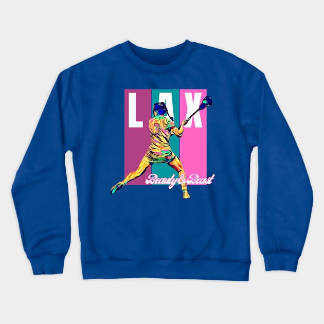 Lacrosse Beauty and Beast, Girls LAX Crewneck Sweatshirt by ChristianFaithWear